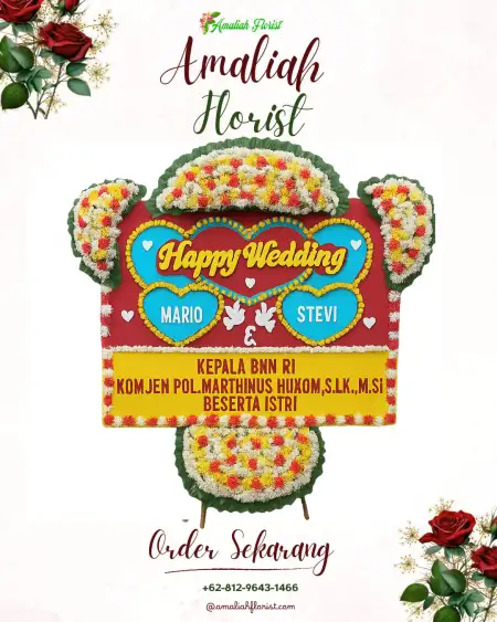 Papan Bunga Pernikahan Narimbang Mulia